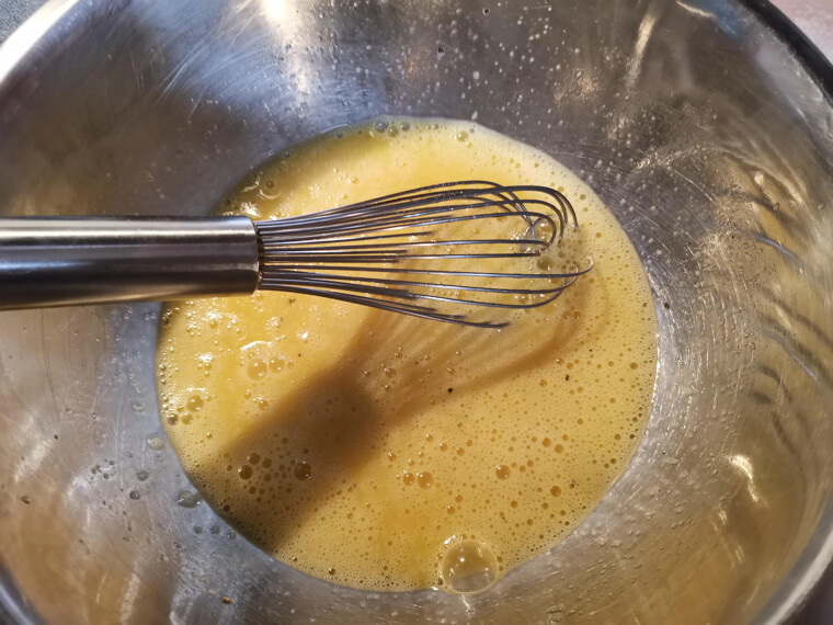 Mix Eggs Into Batter Slowly