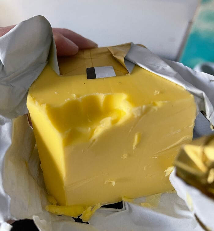 Some Madman Took A Bite Out Of This Butter